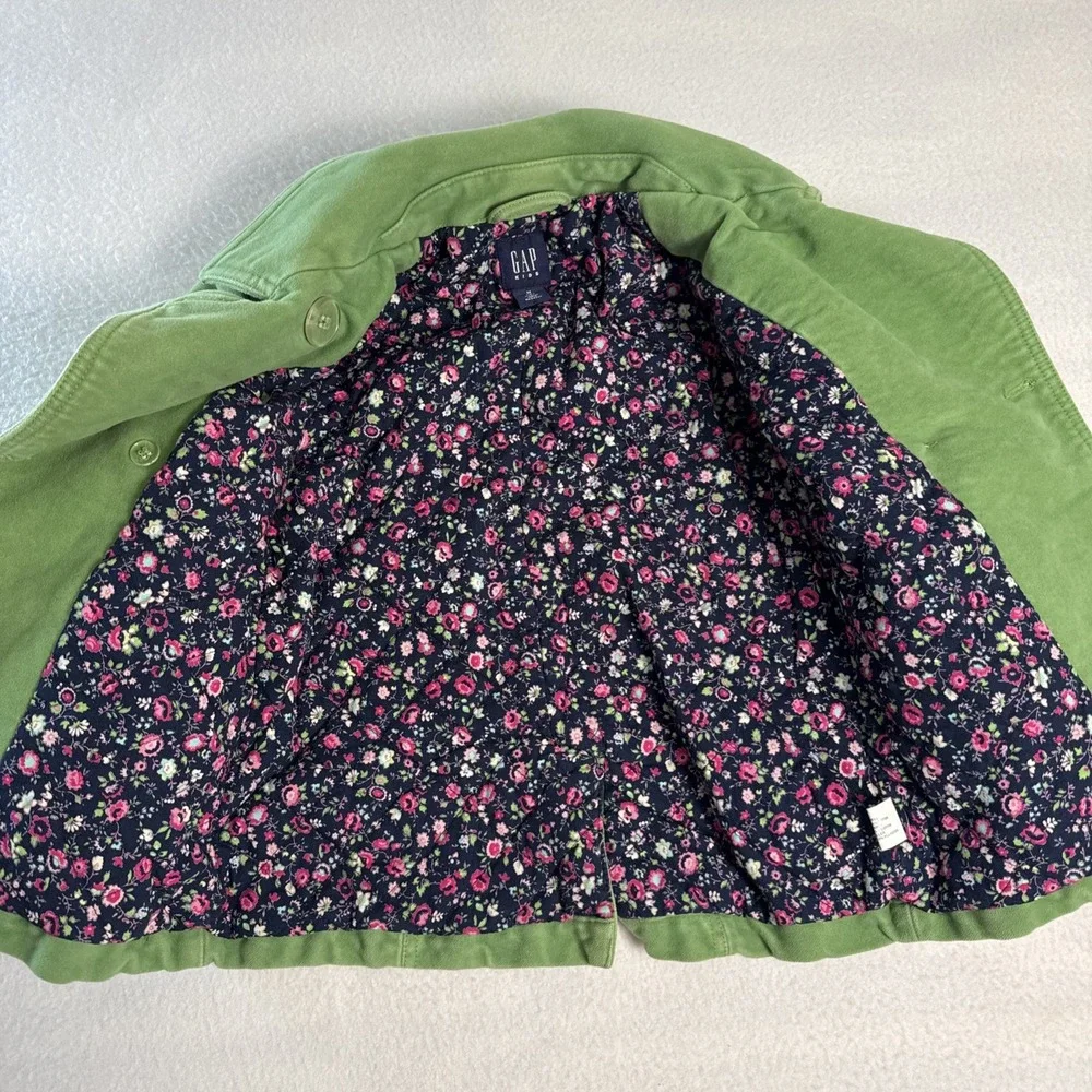 Gap Kids Blazer‎ Double Breasted Jacket Granola Girl Boho Size 8 Green